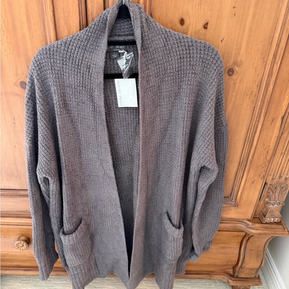 Barefoot Dreams Charcoal Knit Cardigan